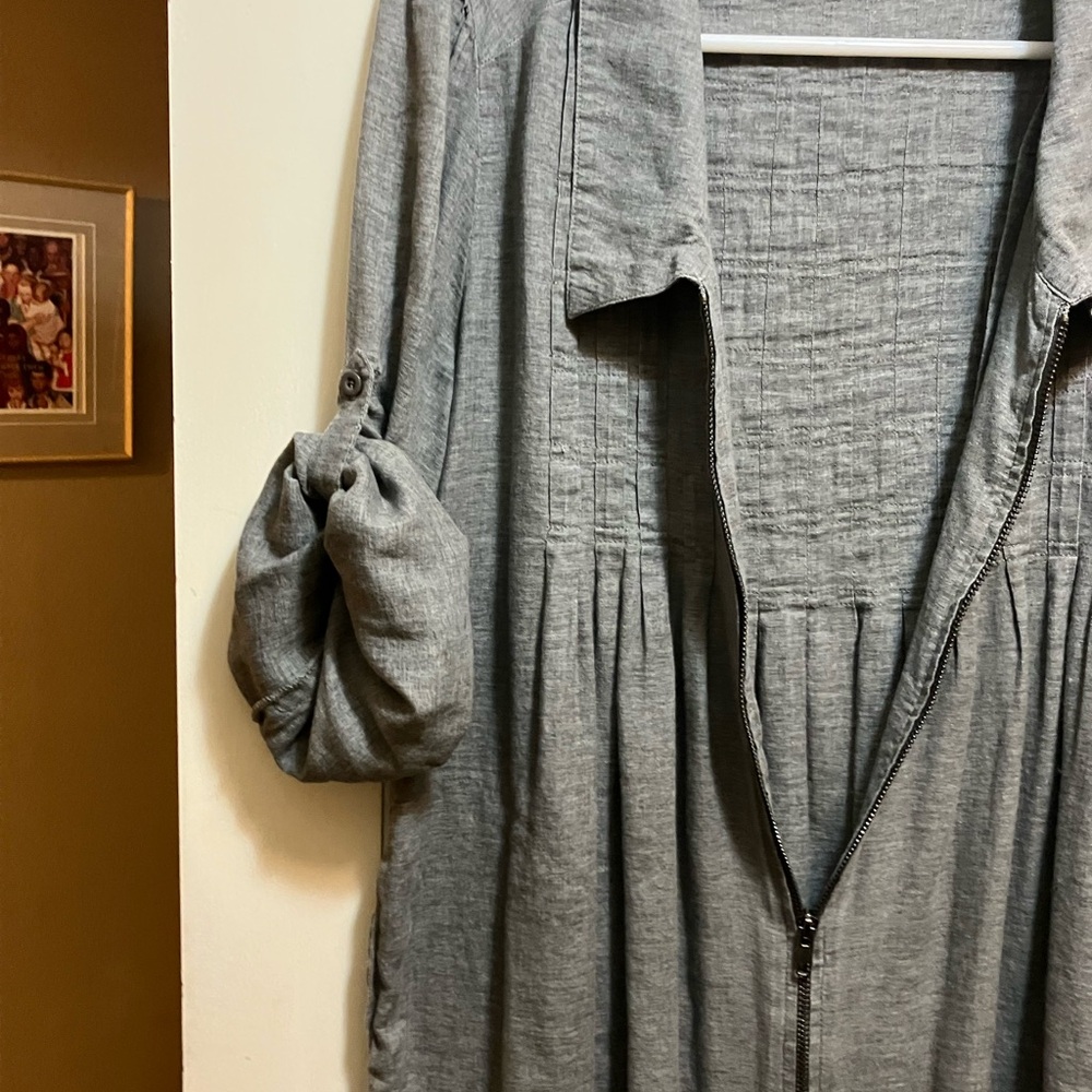 Love Stitch Charcoal Zip-Up Shirt size L - Picture 7 of 12
